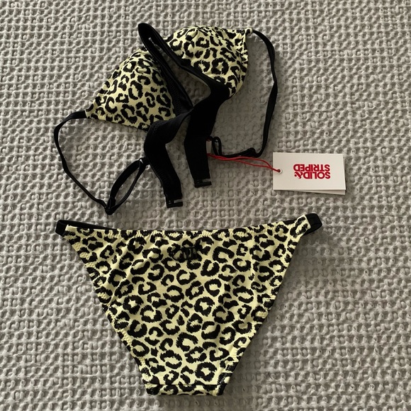 NWT Solid & Striped Morgan Leopard Print Top And Bottom Two-Piece Bikini Size XS - Picture 6 of 10